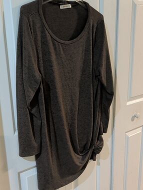 Emerald Charcoal Gray Cozy Fabric Top